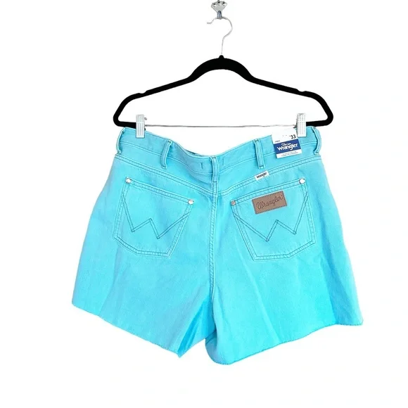 NWT WRANGLER WOMEN'S HIGH RISE A-LINE CUTOFF SHORTS In Teal